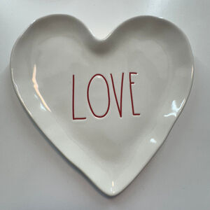 Rae Dunn Magenta Artisan Collection Heart Plate White 8 in